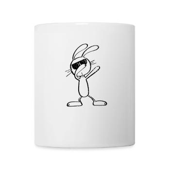 Vintage Dab danse Hare - tamponnant Lapin de Pâques - Mug blanc - blanc - Devant