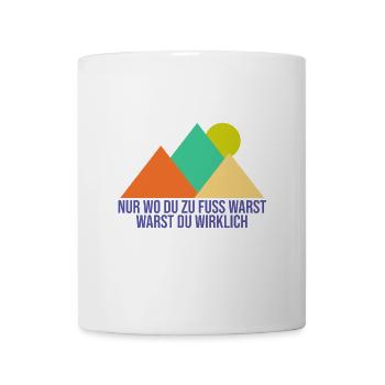 wandern, Wanderung, Freizeitspaß, Hobby, Berg - Tasse - Weiß - Vorne