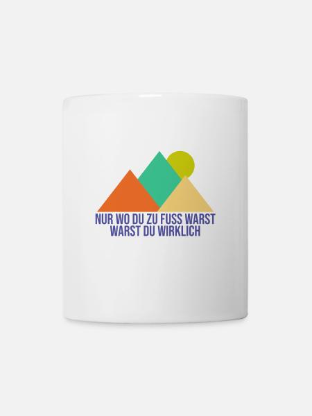 wandern, Wanderung, Freizeitspaß, Hobby, Berg - Tasse - Weiß