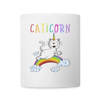 Funny Caticorn Cat - Unicorn Cats Rainbow - Mug - white - Front
