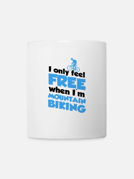 Mountain biking, biking, biking, cycling, cycling - Mug - white