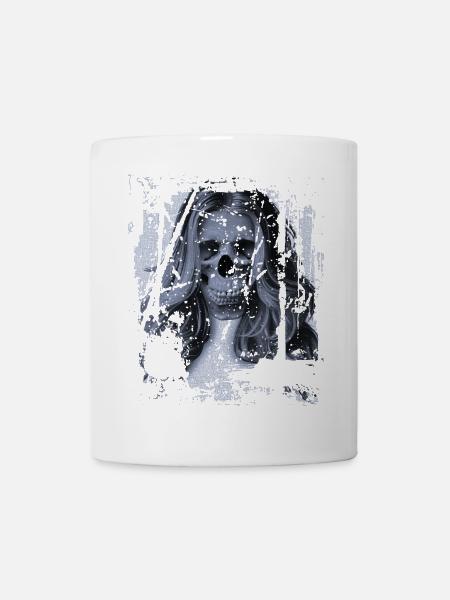 Skull fille bleu - Mug blanc - blanc