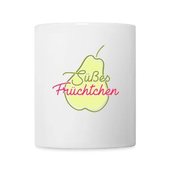 Obst Früchte Geschenkidee Früchte Funsprüche Obst - Tasse - Weiß - Vorne