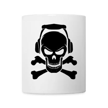 Totenkopf Schädel liebt Musik Geschenk Idee - Tasse - Weiß - Vorne