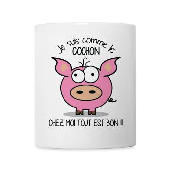 Je suis comme le cochon - Mug blanc - blanc - Devant