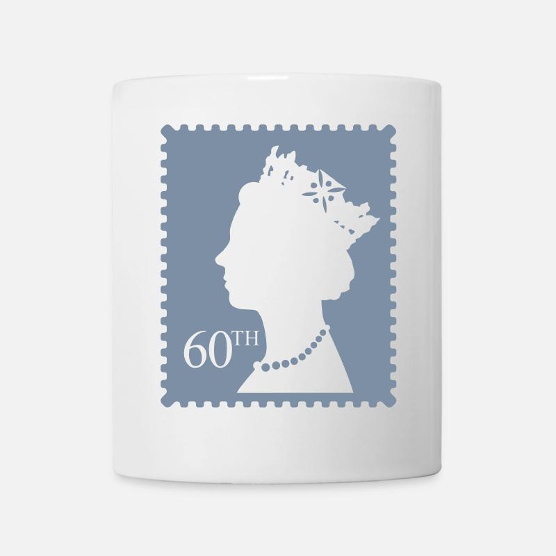 Jubiläumsbriefmarke Königin - Tasse - Weiß