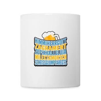 Wiesn Tracht Volksfest saufen Maß Bier - Tasse - Weiß - Vorne