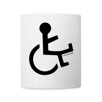 Wheelchair user with broken leg # - Mug - white - Front