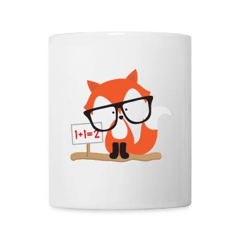 Kindermotiv: schlauer Fuchs rechnet - Tasse - Weiß - Vorne