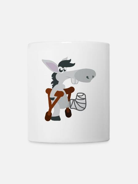 drôles animaux enfant motive malade âne sur des béquilles - Mug blanc - blanc
