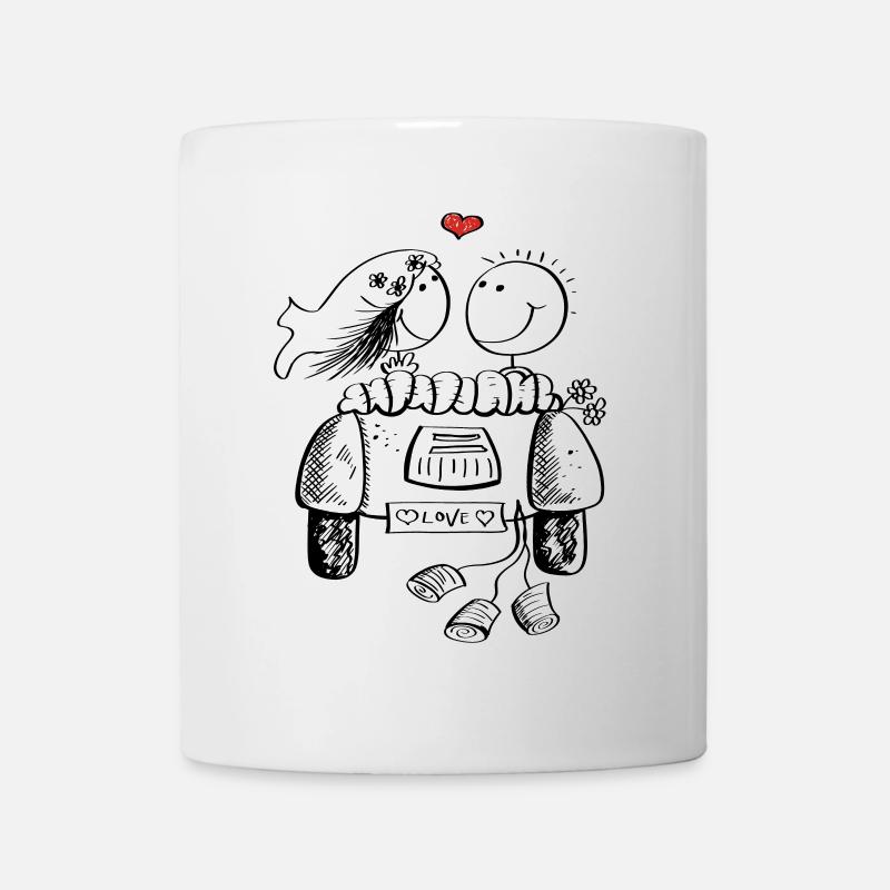 Hochzeit Auto mit Verliebtem Hochzeitspaar - Tasse - Weiß