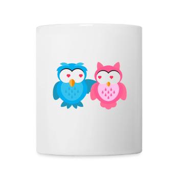 Kindermotiv verliebt Eulen Kindershirt Eule - Tasse - Weiß - Vorne