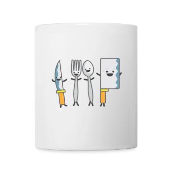 Children's motif dancing cutlery children's shirt cutlery - Mug - white - Front