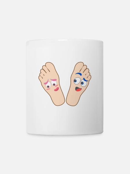 Kids shirt flirting feet shirt motif funny feet - Mug - white