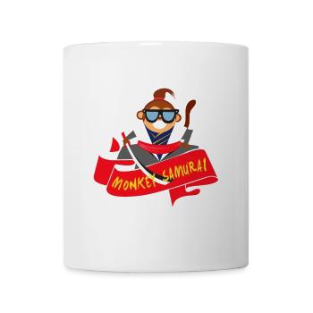Affe Samurai Schwert Tier Zoo Kämpfen Geschenkidee - Tasse - Weiß - Vorne