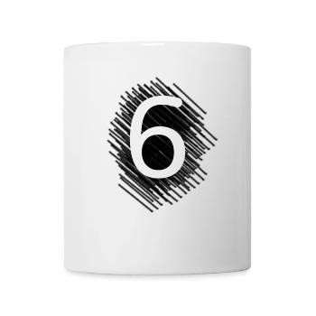 Zahl 6 Sechs - Tasse - Weiß - Vorne