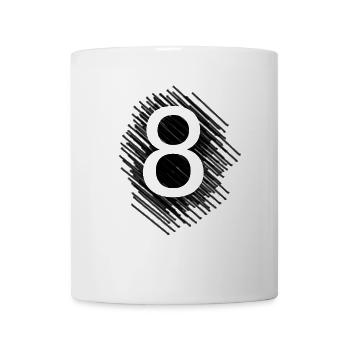 Zahl 8 Acht - Tasse - Weiß - Vorne