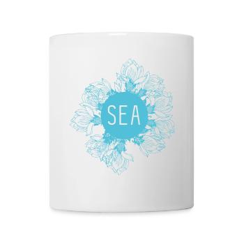 Sea Blossom Blue Sea Motif - Mug blanc - blanc - Devant