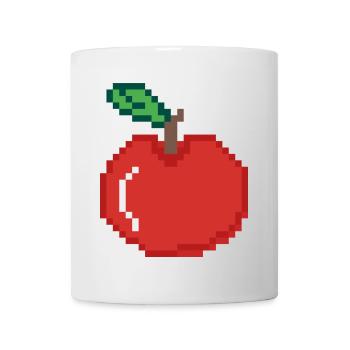 Apfel Pixel Art - Tasse - Weiß - Vorne