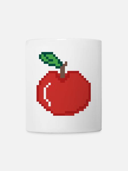 Apfel Pixel Art - Tasse - Weiß