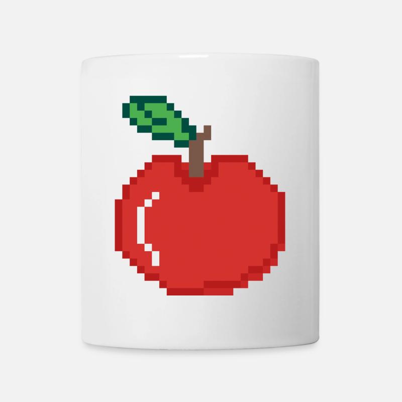 Apfel Pixel Art - Tasse - Weiß