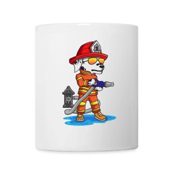 Feuerwehr Feuerwehrhund Feuerwehrmann Hund - Tasse - Weiß - Vorne