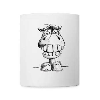 Horse finally shows teeth - laugh - grins - pony - Mug - white - Front