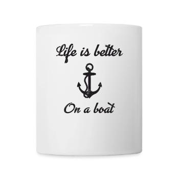 La vie est meilleure sur un bateau - Mug blanc - blanc - Devant