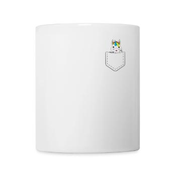 Einhorn Pocket Mittelfinger Einhörner Geschenk - Tasse - Weiß - Vorne