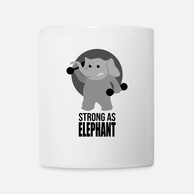 Elefant Fitnessstudio - Tasse - Weiß