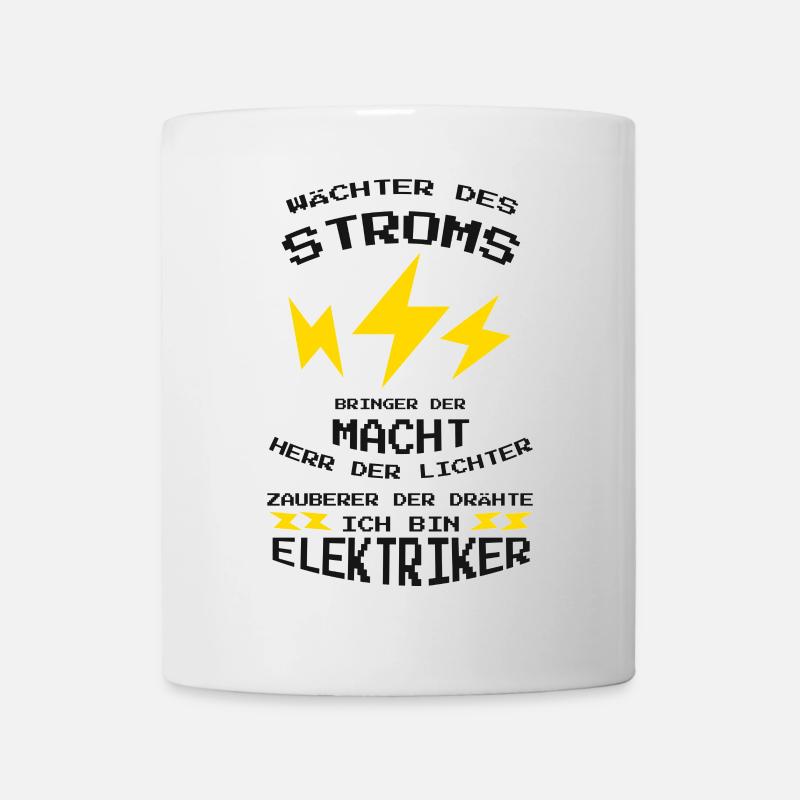 Elektriker Shirt · Herr der Licht · Strom Geschenk - Tasse - Weiß