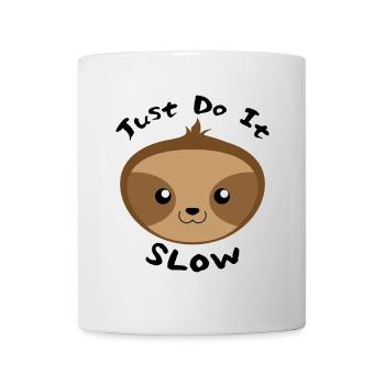 Faultier Mach Es Langsam Emoji Geschenk schwarz - Tasse - Weiß - Vorne