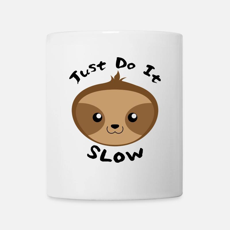 Sloth Make It Slow Emoji Gift Black - Mug - white