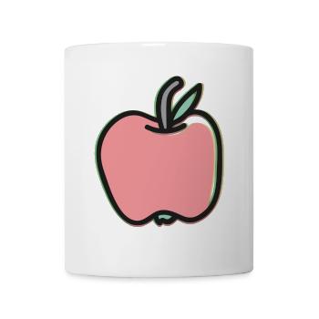 Dessin animé de pomme mignon – Illustration de fruit de Kawaii - Mug blanc - blanc - Devant