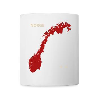 Norge Norway Dr Maps red - Mug - white - Front