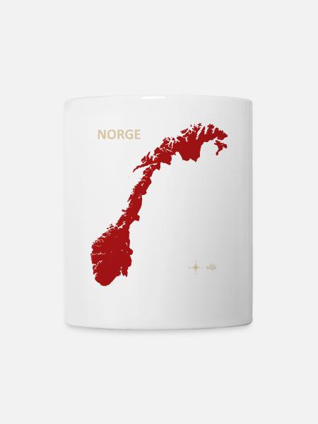 Norge Norway Dr Maps rouge - Mug blanc - blanc