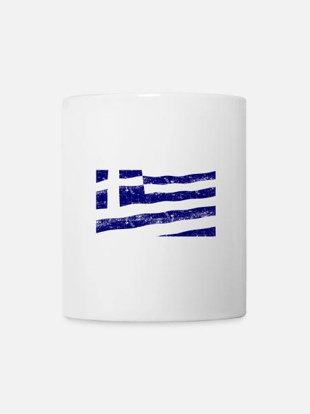 Griechische Flagge Ellas - Tasse - Weiß