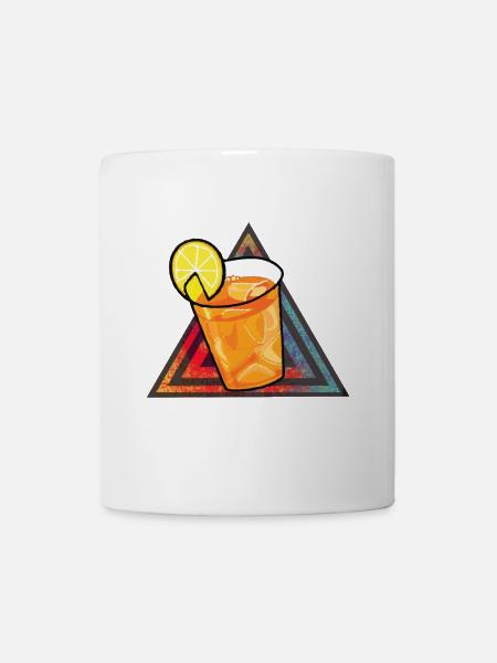 Retro Dreieck Zitronentee - Tasse - Weiß