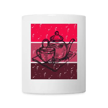 Red Retro Tea Time - Tasse - Weiß - Vorne