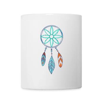 Boho Dreamcatcher Azure Blossom Jewelry - Mug blanc - blanc - Devant