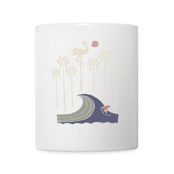 Flamant rose à la mer - Mug blanc - blanc - Devant
