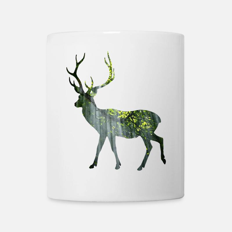 Hirsch Wald Jäger jagen - Tasse - Weiß