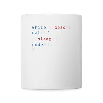While Not Dead Eat Sleep Code Programmierer Hacker - Tasse - Weiß - Vorne