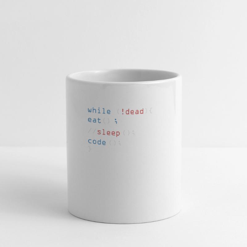 While Not Dead Eat Sleep Code programmer hacker Mug