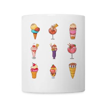 Eis Speiseeis Eiskrem Eiscreme Kugeleis Eisbecher - Tasse - Weiß - Vorne