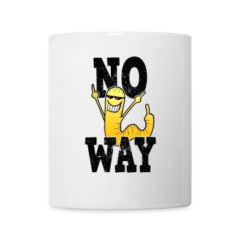 No Way Mittelfinger Wurm Comic Geschenk - Tasse - Weiß - Vorne