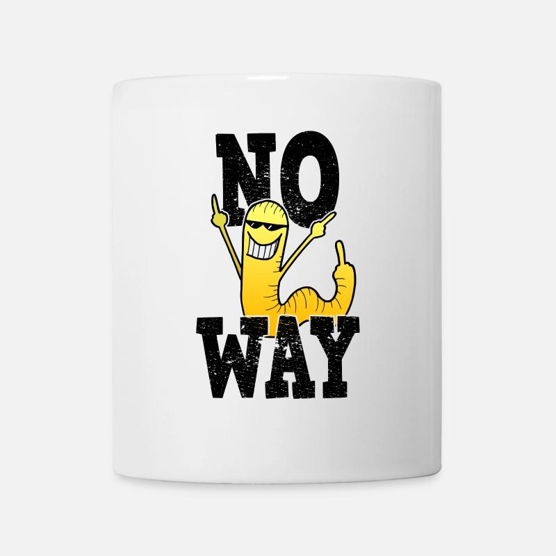 No Way moyen doigt Comic Worm cadeau - Mug blanc - blanc