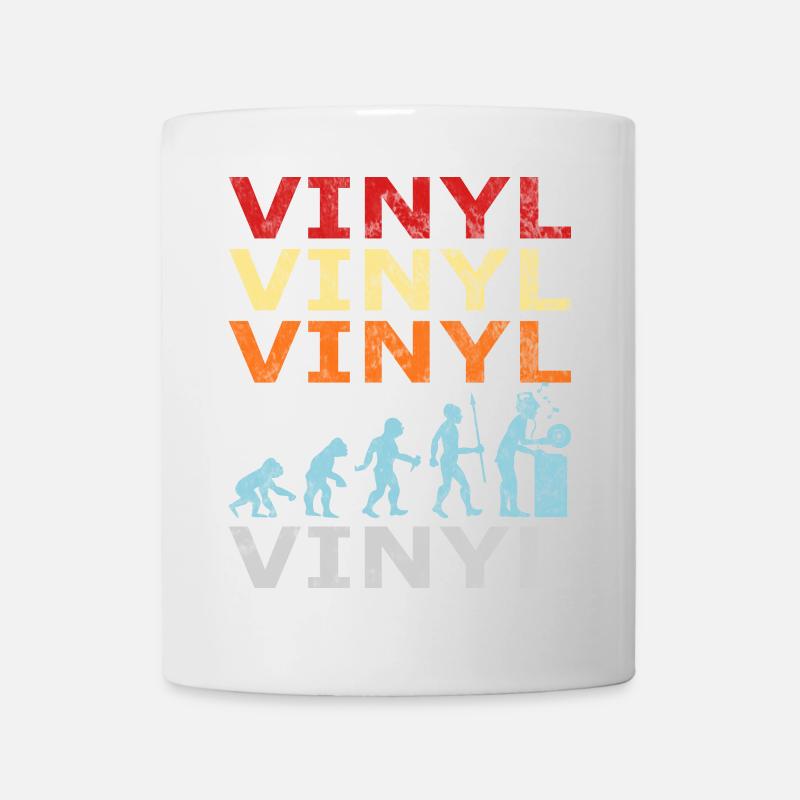 Retro Vintage Evolution DJ Vinyl Schallplatte - Tasse - Weiß