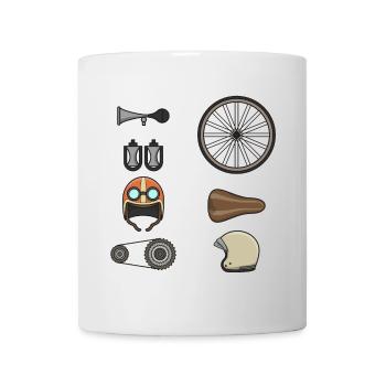 Bicycle Parts - Cyclists - Mug - white - Front