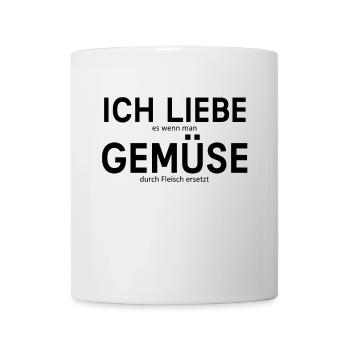 Ich liebe Fleisch Grillen Essen Spruch - Tasse - Weiß - Vorne